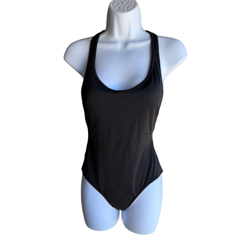 Victoria’s Secret Black One Piece Swimsuit Racerback Scoop Neck Classic SMALL